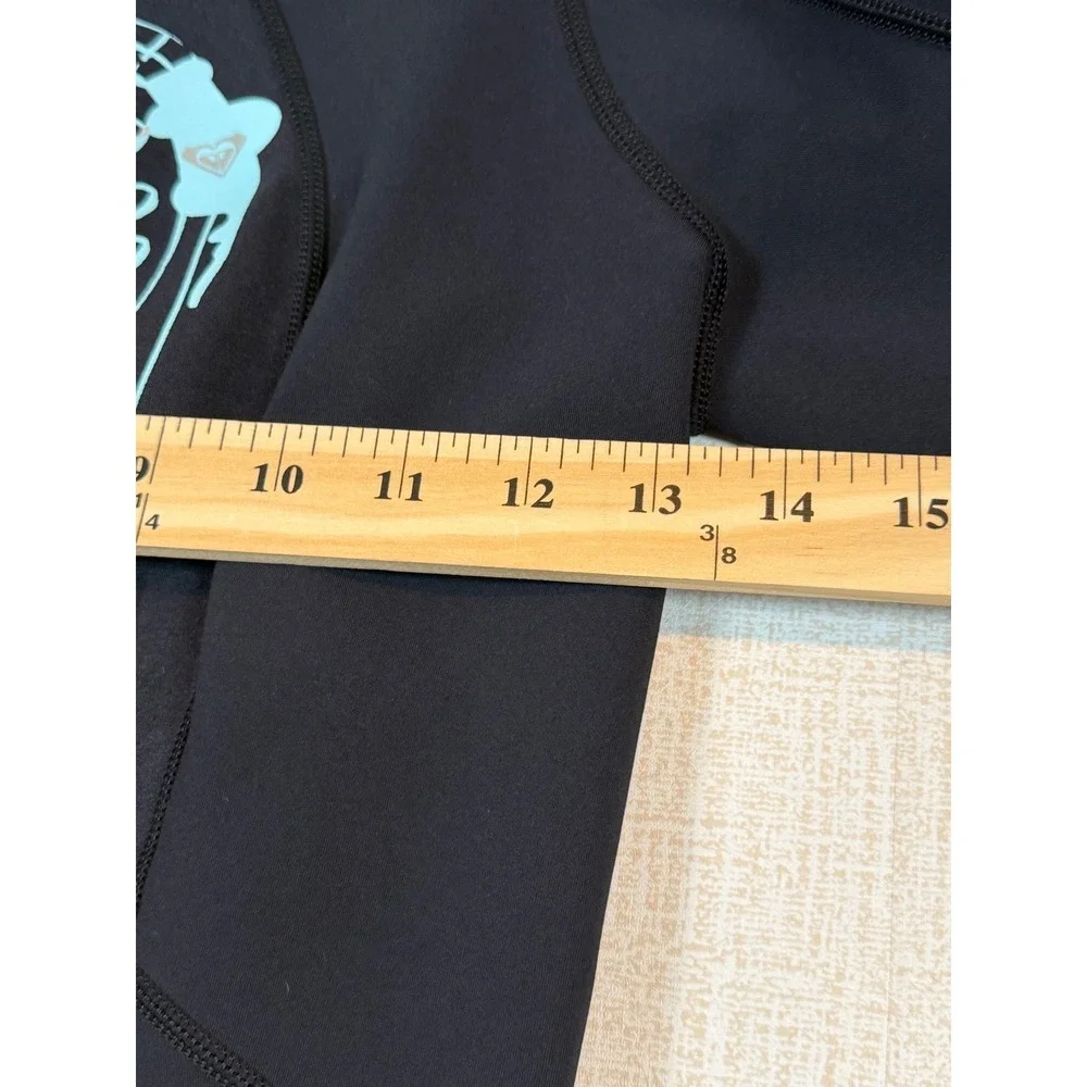 Roxy Syncro 1mm Hyperstretch Girls Rash Guard Wetsuit Top Black Blue Size 8/36